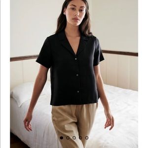 Quince organic linen short sleeve shirt